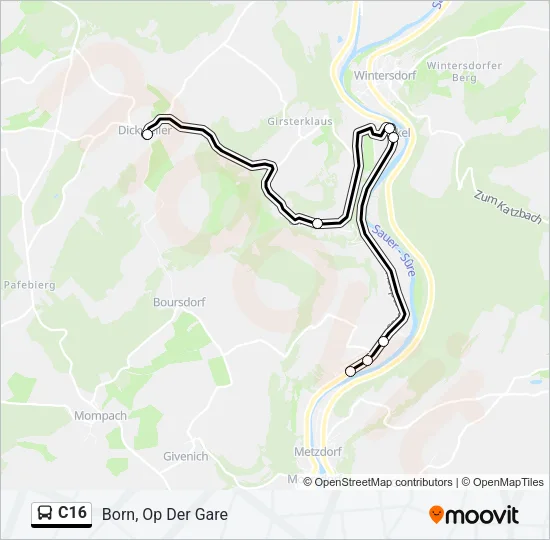 C16 Bus Line Map