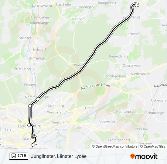 C18 Bus Line Map
