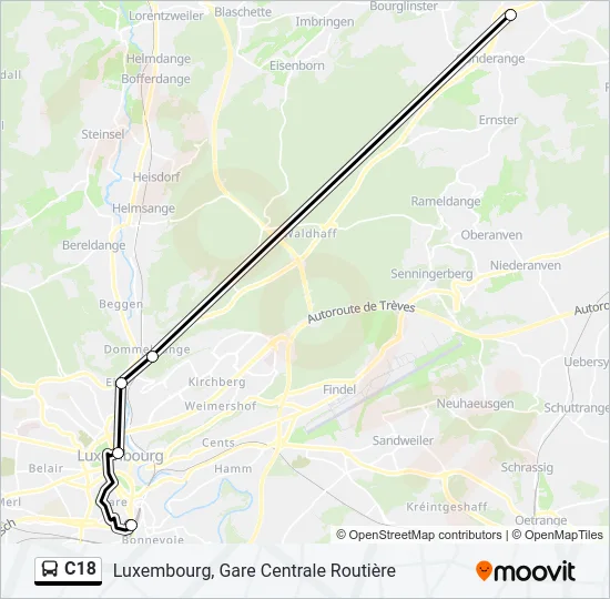 C18 Bus Line Map