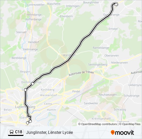 C18 bus Line Map