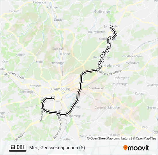 D01 Bus Line Map