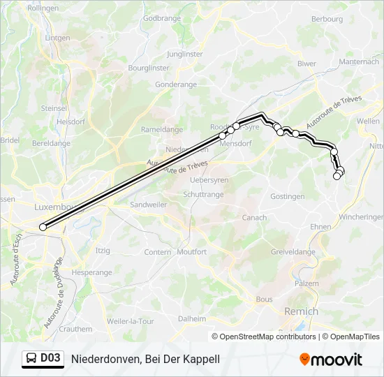 D03 Bus Line Map
