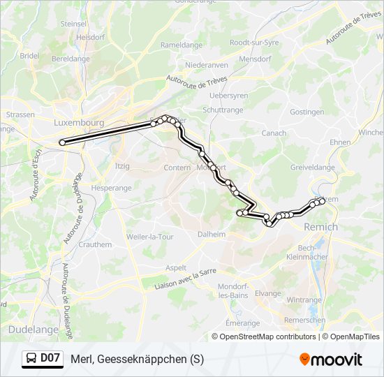 D07 bus Line Map