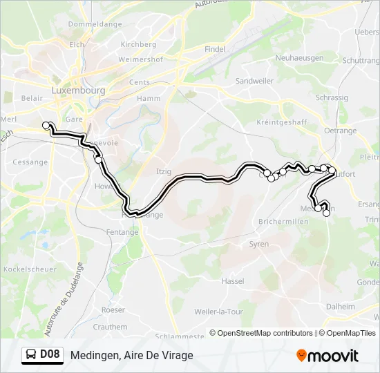 D08 Bus Line Map