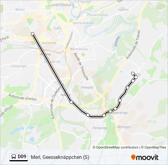 D09 bus Line Map