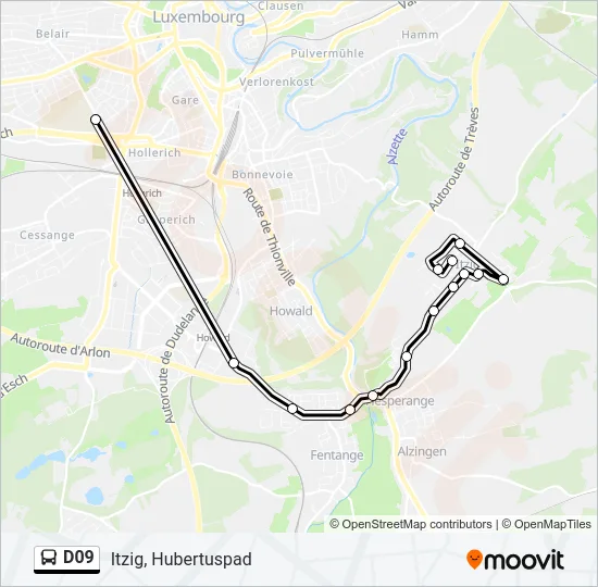 D09 Bus Line Map