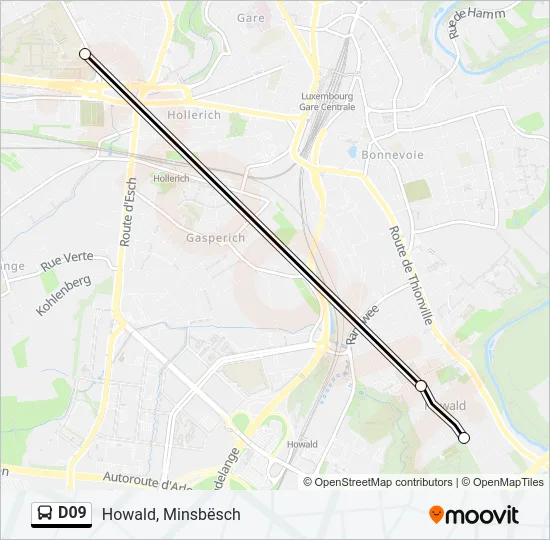 D09 Bus Line Map