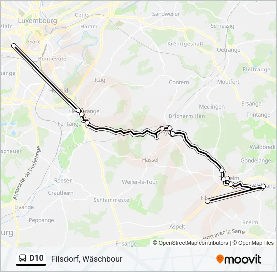 D10 Bus Line Map