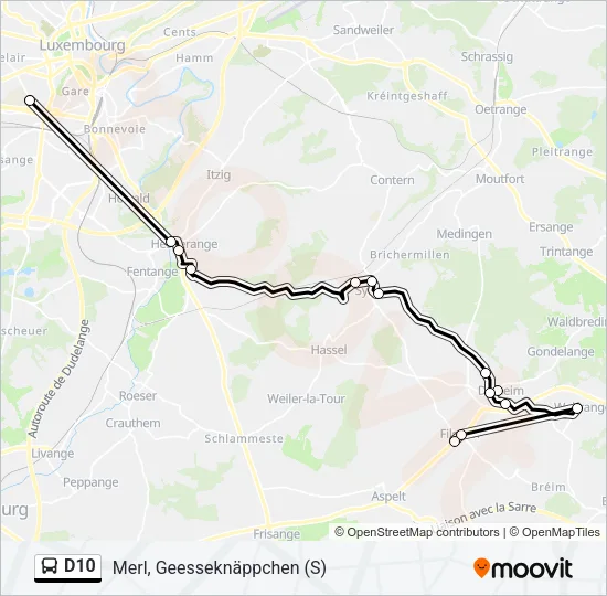 D10 Bus Line Map