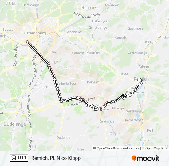D11 Bus Line Map