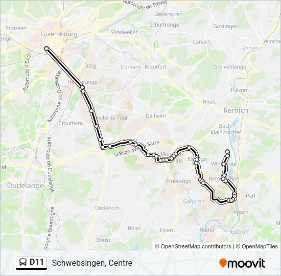 D11 Bus Line Map