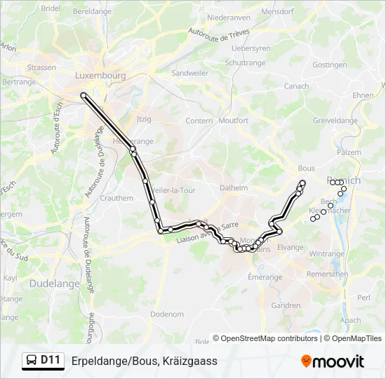 D11 Bus Line Map