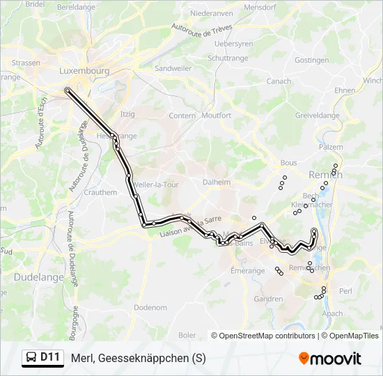 D11 Bus Line Map