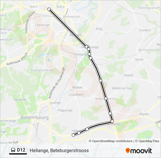 D12 Bus Line Map