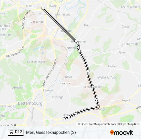 D12 Bus Line Map