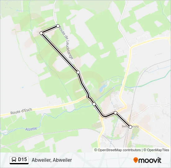 D15 Bus Line Map