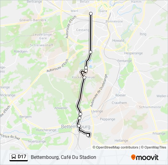 D17 bus Line Map