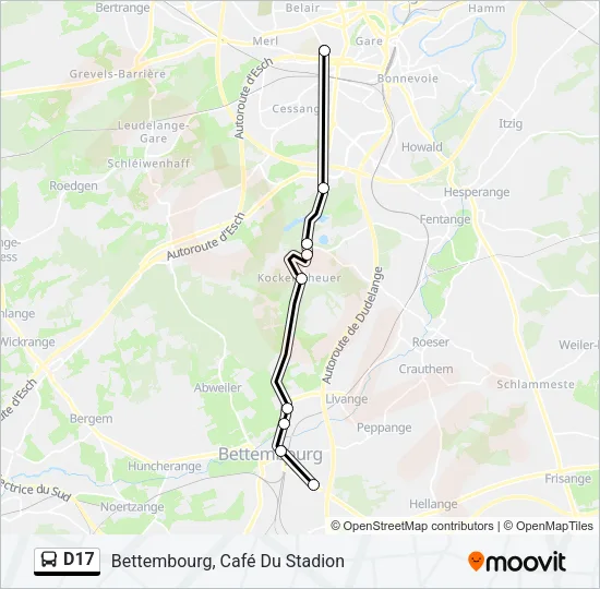 D17 Bus Line Map