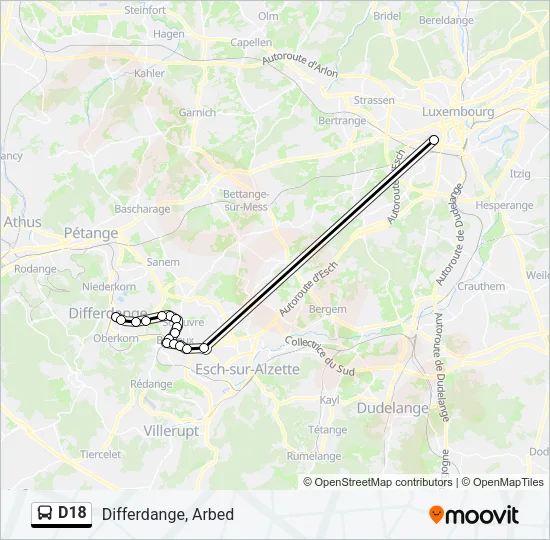 D18 Bus Line Map