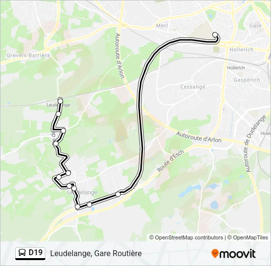 D19 Bus Line Map
