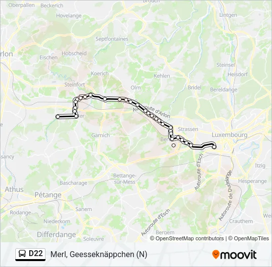 D22 Bus Line Map