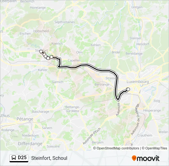 D25 Bus Line Map