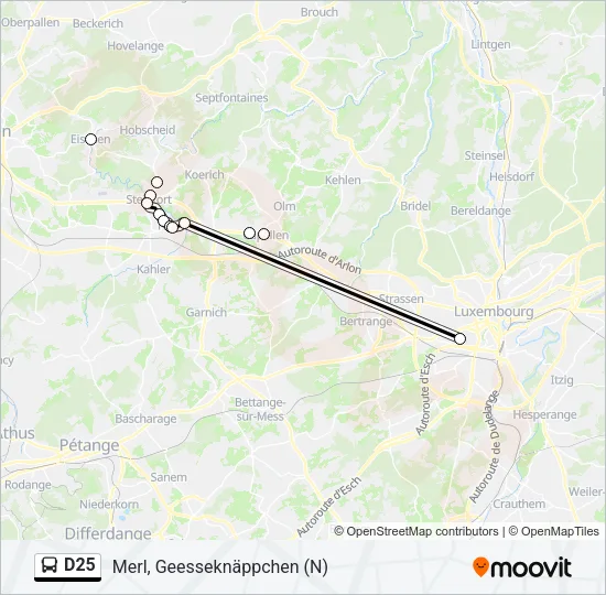 D25 Bus Line Map