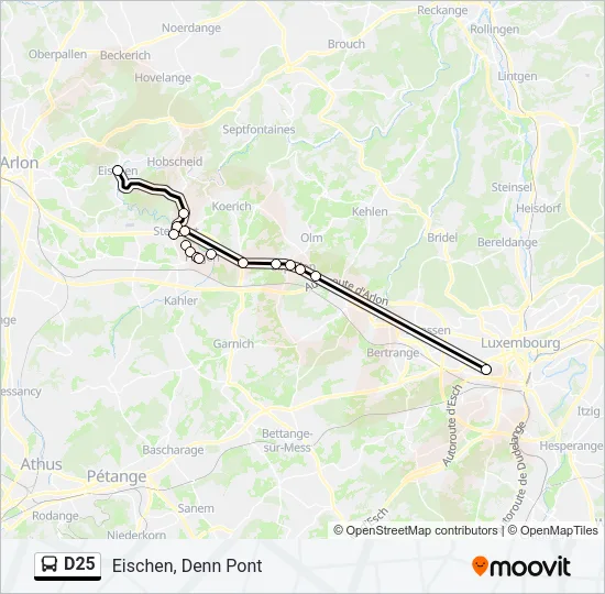 D25 Bus Line Map