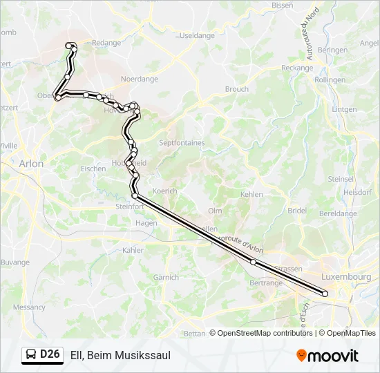 D26 Bus Line Map