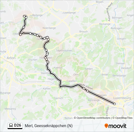 D26 Bus Line Map