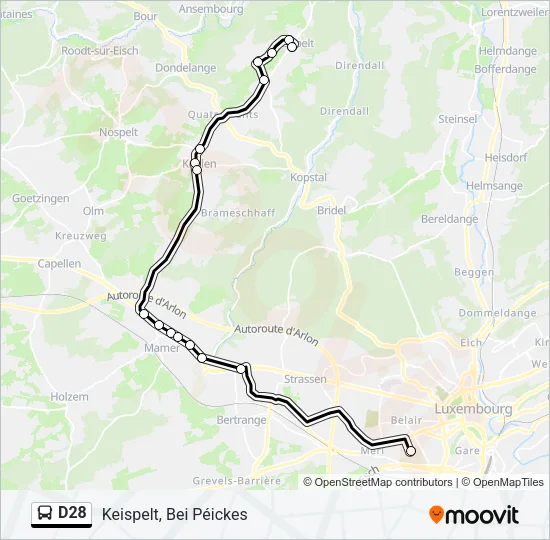 D28 Bus Line Map