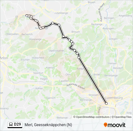 D29 Bus Line Map