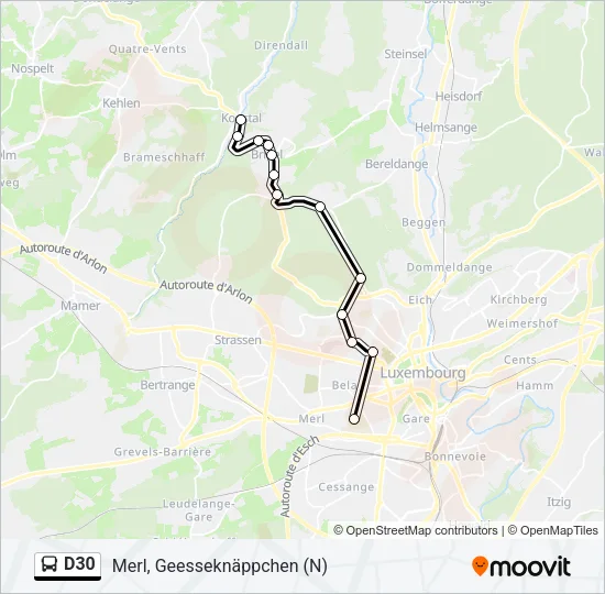D30 Bus Line Map