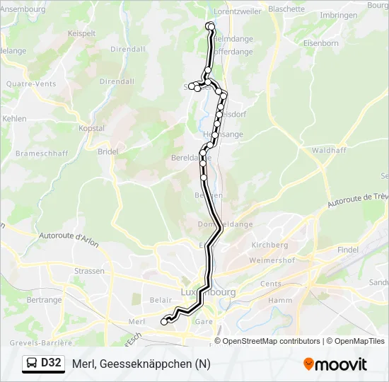 D32 Bus Line Map