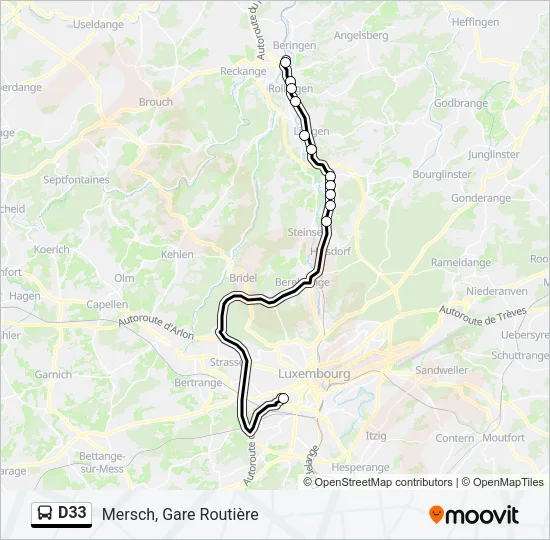 D33 Bus Line Map