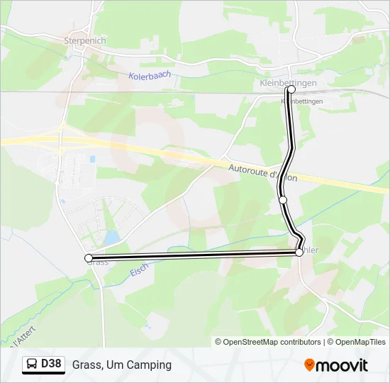 D38 Bus Line Map