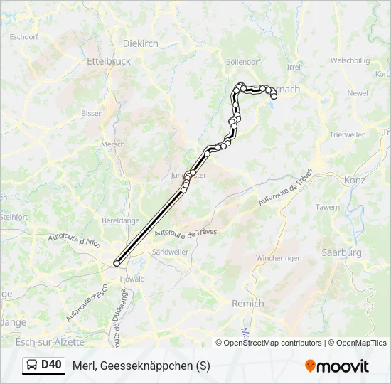 D40 Bus Line Map