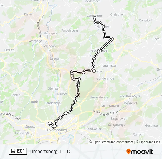 E01 Bus Line Map