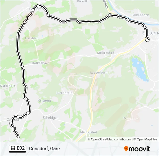 E02 Bus Line Map