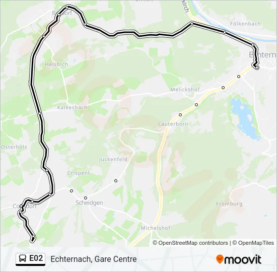 E02 Bus Line Map