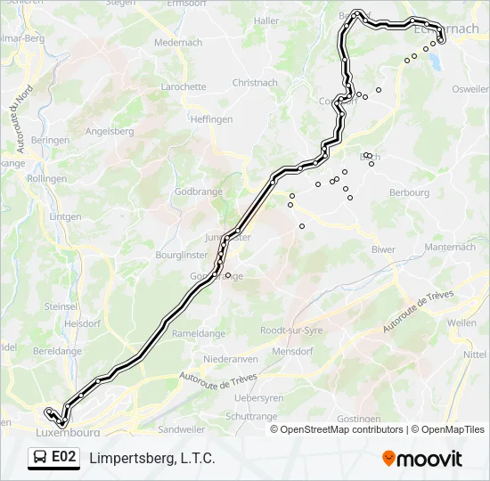 E02 Bus Line Map