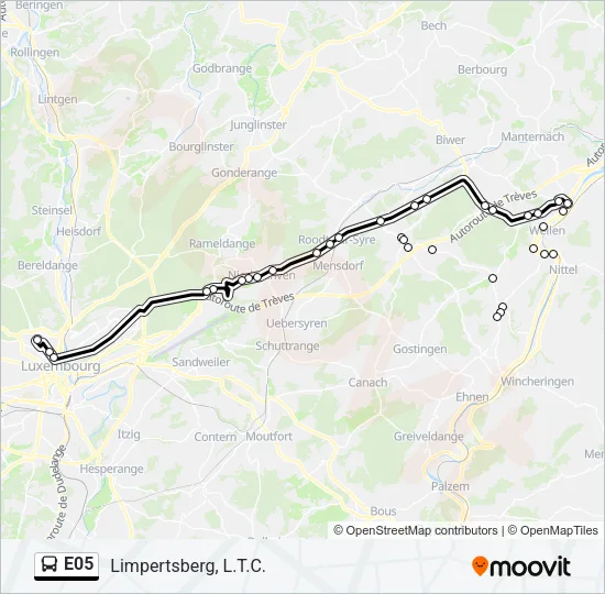 E05 Bus Line Map