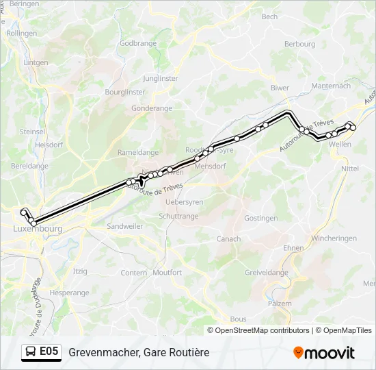 E05 Bus Line Map