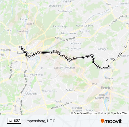 E07 bus Line Map
