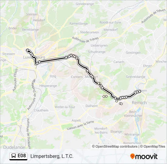 E08 Bus Line Map