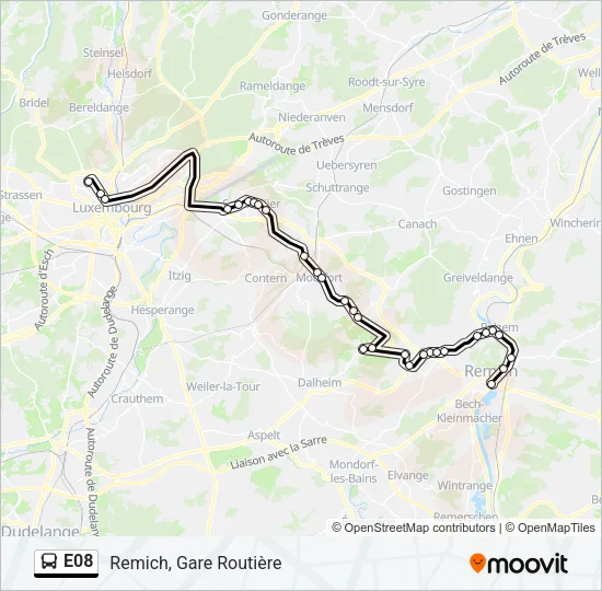 E08 Bus Line Map