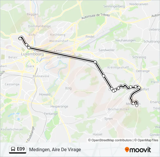 E09 Bus Line Map