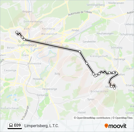 E09 Bus Line Map