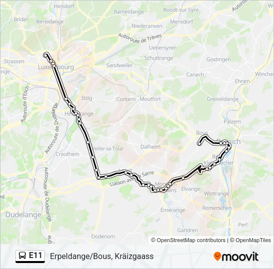E11 Bus Line Map