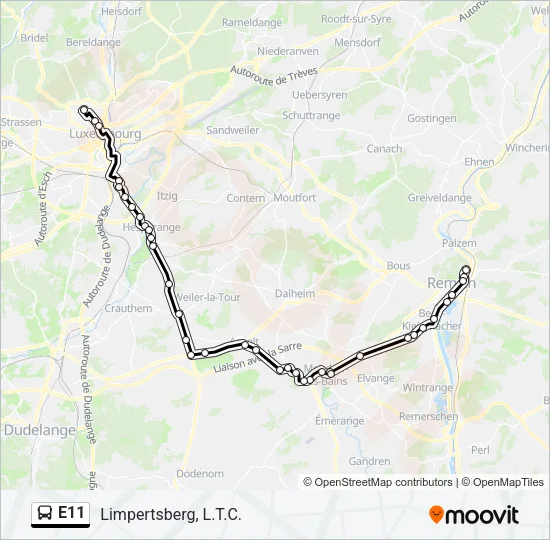 E11 Bus Line Map